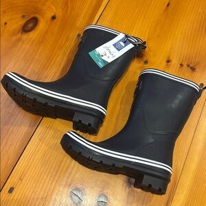 New $80! JOULES Youth 5 French Navy Coastal Wellies Rain Boots